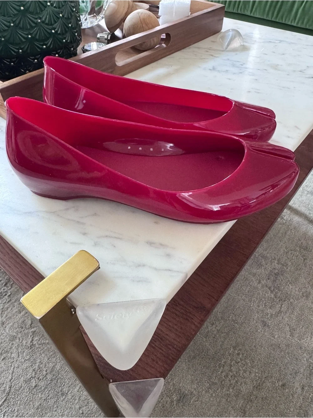 Jeffrey Campbell Red Patent Split-Toe Ballet Flats - Glossy Red